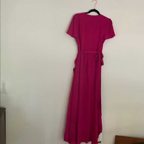 Lulus Magic Moment Magenta Wrap Maxi Dress - Picture 6 of 6